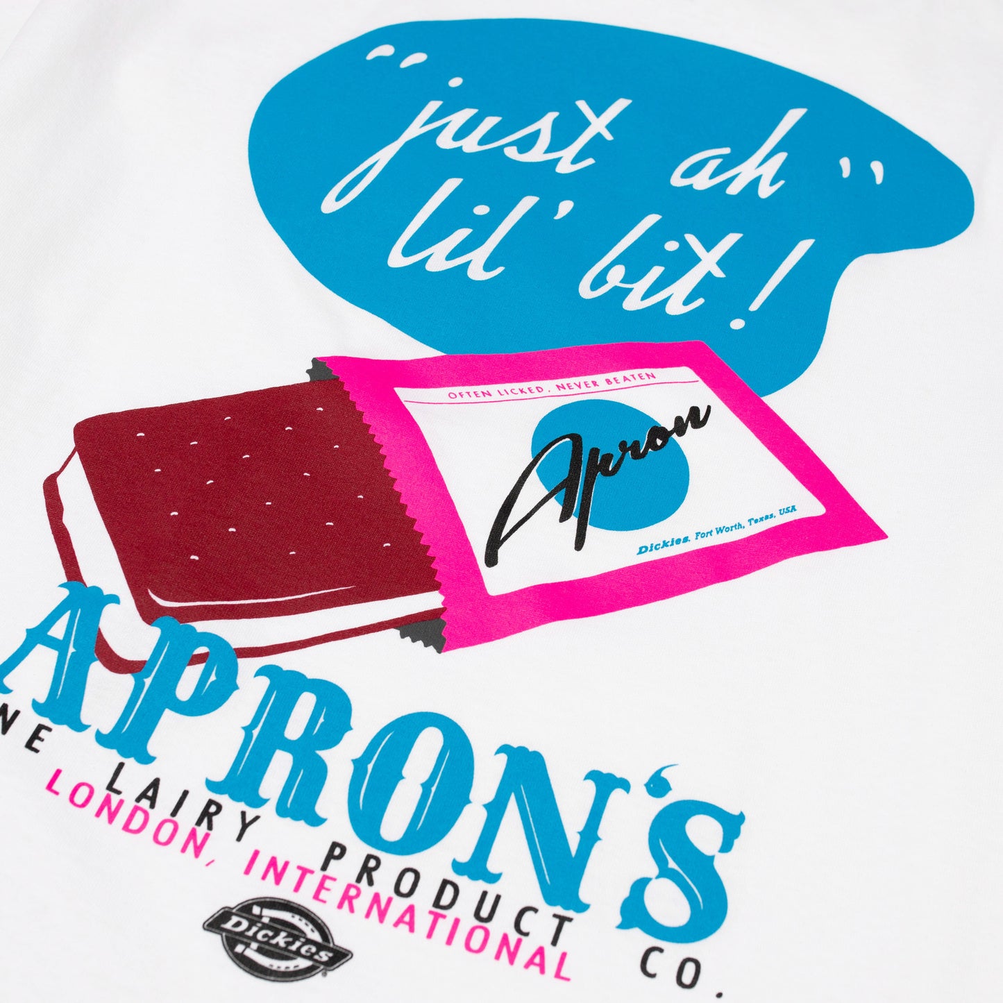 APRON X DICKIES - JUST AH LIL' BIT TEE (WHITE)