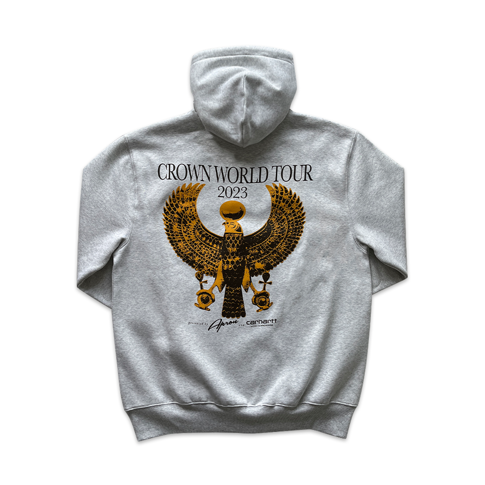 APRON X CARHARTT WIP - CROWN WORLD TOUR HOODIE (GREY)