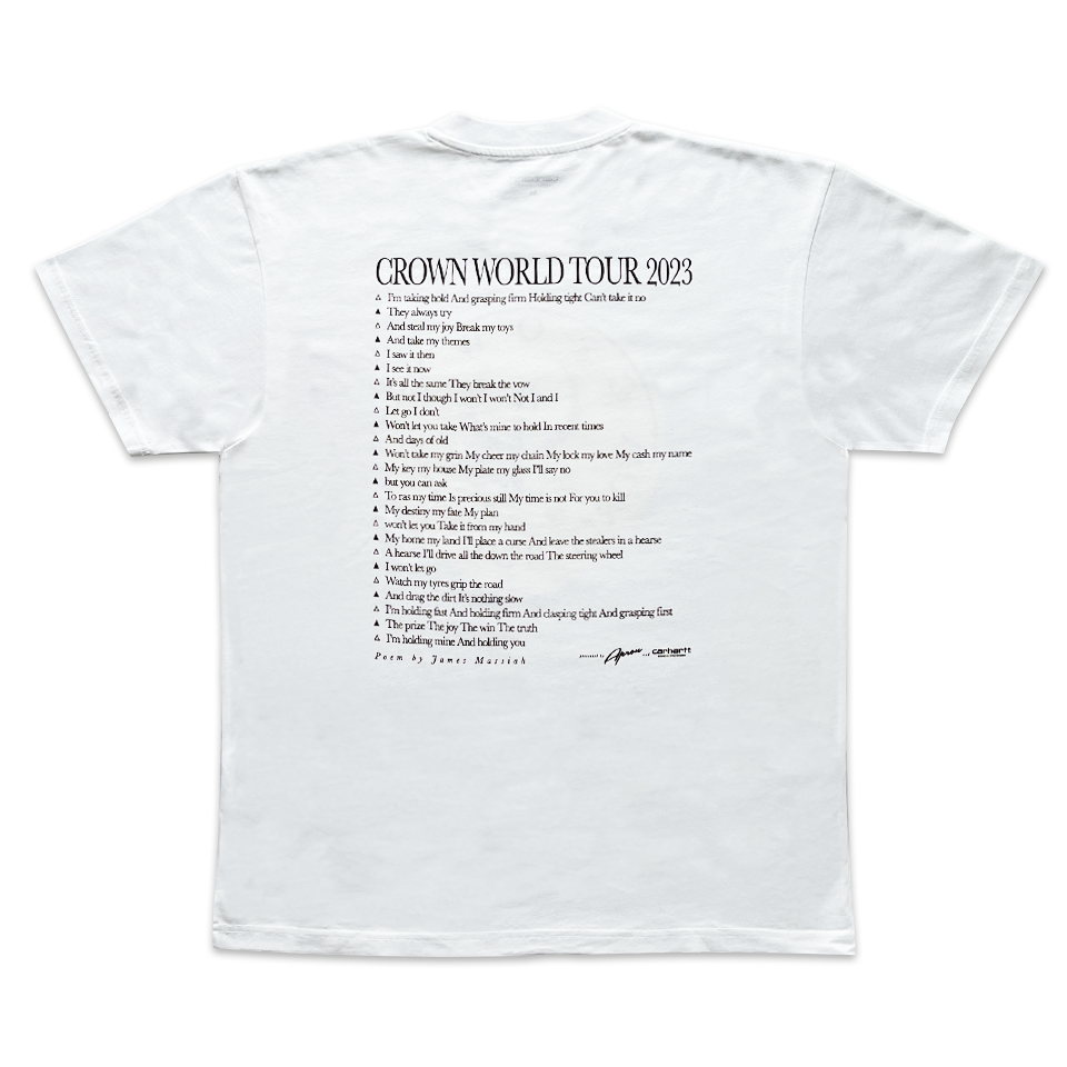 APRON X CARHARTT WIP - CROWN WORLD TOUR TEE (WHITE)