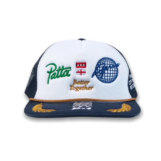 PATTA X APRON CREST TRUCKER CAP (WHITE) + VINYL